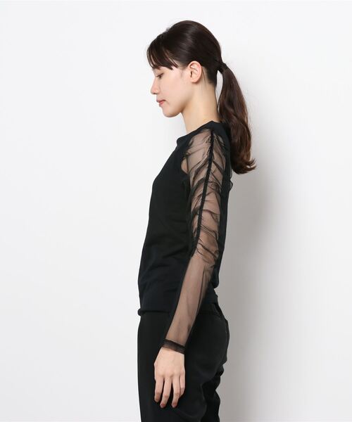 SISLEY(シスレー)の「オーガンジーギャザー長袖カットソー(Tシャツ/カットソー・レディース・ブラック・MEDIUM/SMALL/X-SMALL)」の8枚目の写真