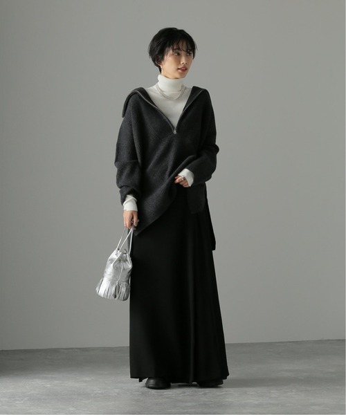 JOURNAL STANDARD(ジャーナルスタンダード)の「ウォッシャブルウール ハーフジップニット(ニット/セーター・レディース・チャコールグレー/ブラック/ホワイト系その他・FREE)」の7枚目の写真