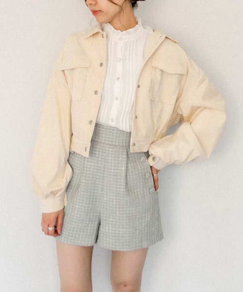 OLIVE des OLIVE（オリーブデオリーブ）の「やわらかコーデュロイブルゾン（ブルゾン・レディース・ブルー/ライトグレー/アイボリー/ライトブラウン・FREE）」の10枚目の写真