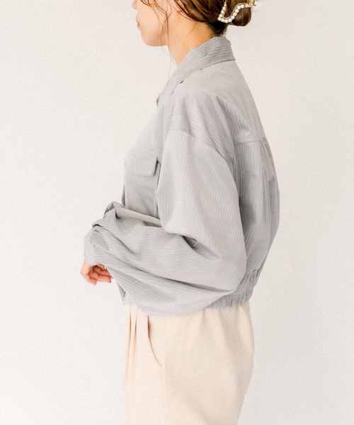 OLIVE des OLIVE（オリーブデオリーブ）の「やわらかコーデュロイブルゾン（ブルゾン・レディース・ブルー/ライトグレー/アイボリー/ライトブラウン・FREE）」の8枚目の写真