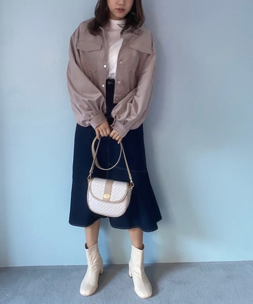 OLIVE des OLIVE（オリーブデオリーブ）の「やわらかコーデュロイブルゾン（ブルゾン・レディース・ブルー/ライトグレー/アイボリー/ライトブラウン・FREE）」の13枚目の写真