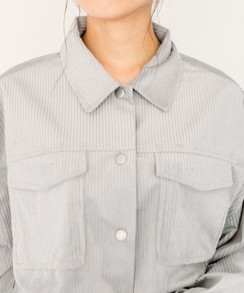 OLIVE des OLIVE（オリーブデオリーブ）の「やわらかコーデュロイブルゾン（ブルゾン・レディース・ブルー/ライトグレー/アイボリー/ライトブラウン・FREE）」の9枚目の写真