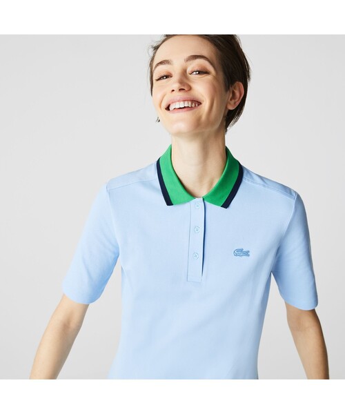 LACOSTE(ラコステ)の「セミファンシーポロドレス(シャツワンピース・レディース・ライトブルー・38/40/34/36)」の2枚目の写真