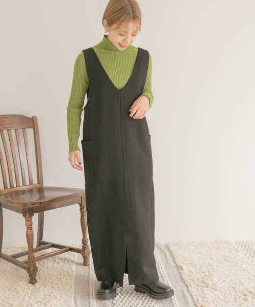 ITEMS URBANRESEARCH(アイテムズ アーバンリサーチ)の「2WAYジャンスカ(TRツイル)(ジャンパースカート・レディース・ブラック/ブラウン・FREE)」の4枚目の写真