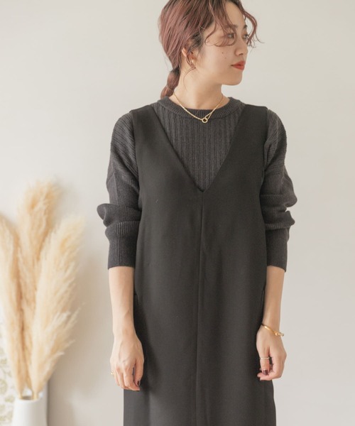 ITEMS URBANRESEARCH(アイテムズ アーバンリサーチ)の「2WAYジャンスカ(TRツイル)(ジャンパースカート・レディース・ブラック/ブラウン・FREE)」の11枚目の写真