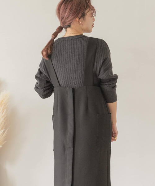 ITEMS URBANRESEARCH(アイテムズ アーバンリサーチ)の「2WAYジャンスカ(TRツイル)(ジャンパースカート・レディース・ブラック/ブラウン・FREE)」の8枚目の写真