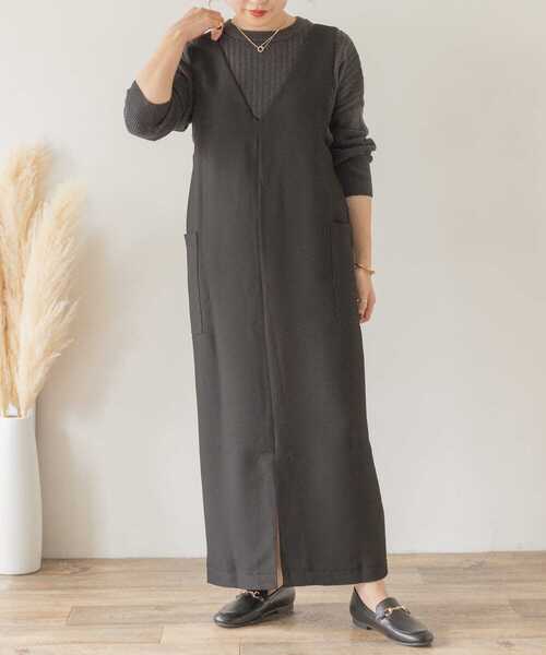 ITEMS URBANRESEARCH(アイテムズ アーバンリサーチ)の「2WAYジャンスカ(TRツイル)(ジャンパースカート・レディース・ブラック/ブラウン・FREE)」の21枚目の写真