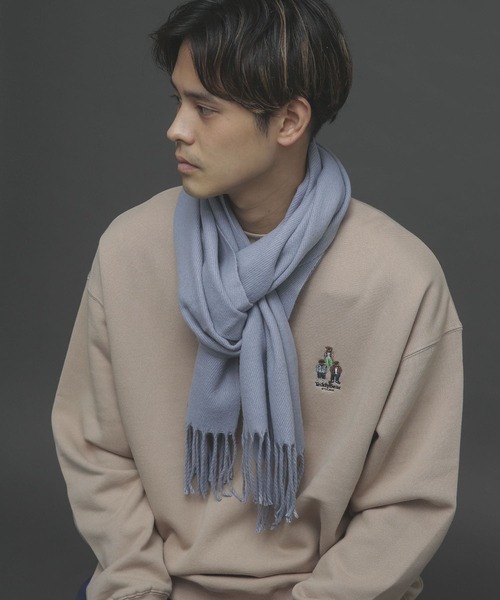 SENSE OF PLACE by URBAN RESEARCH（センスオブプレイスバイアーバンリサーチ）の「ウォッシャブルストール(40cm巾)（マフラー・メンズ・ライトグレー/ブラック/ブルー/アイボリー/ミント/モカ・ONE）」の6枚目の写真