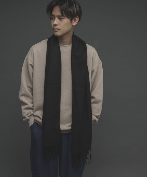 SENSE OF PLACE by URBAN RESEARCH（センスオブプレイスバイアーバンリサーチ）の「ウォッシャブルストール(40cm巾)（マフラー・メンズ・ライトグレー/ブラック/ブルー/アイボリー/ミント/モカ・ONE）」の3枚目の写真