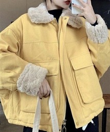 YUGA フェイクムートン　ボア　ブルゾン　ショートジャケットコート