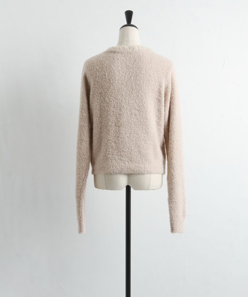 tocco closet（トッコ　クローゼット）の「オーガンジーフリル付きシャギーニット（ニット/セーター・レディース・モカ/オフホワイト・M）」の15枚目の写真