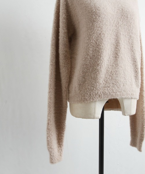tocco closet（トッコ　クローゼット）の「オーガンジーフリル付きシャギーニット（ニット/セーター・レディース・モカ/オフホワイト・M）」の19枚目の写真