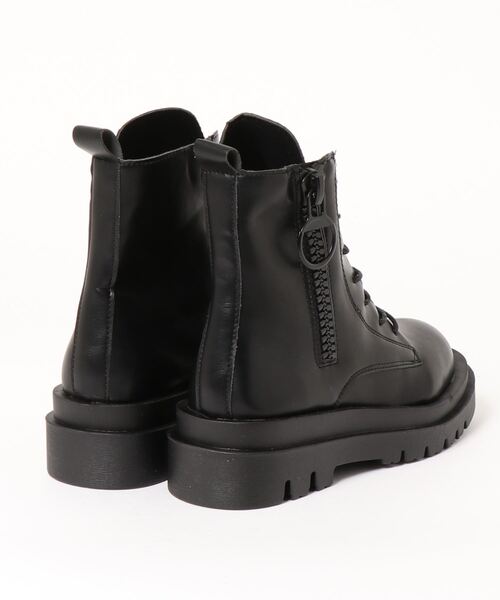 Shoes in Closet（シューズインクローゼット）の「厚底2段ソール サイド リング ジップ ブーツ 68（ブーツ・レディース・アイボリー/ブラック・S/L/M/LL）」の3枚目の写真