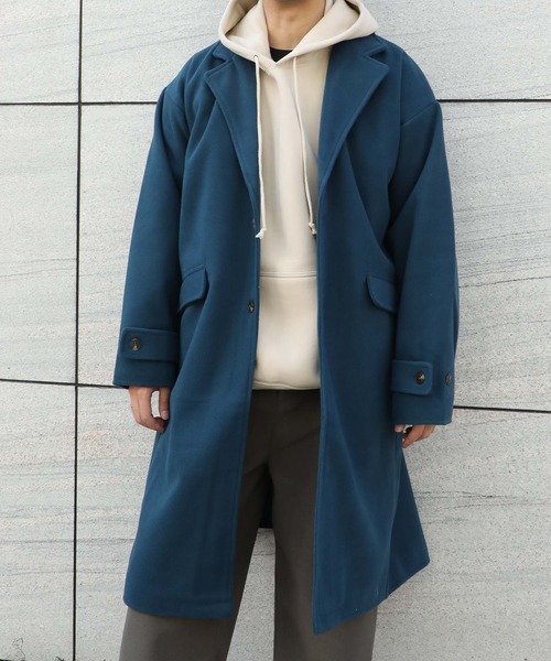 DETAILS（ディテールズ）の「DETAILS/ビッグシルエット メルトン サイドスリットロングチェスターコート（チェスターコート・メンズ・その他/キャメル/ブラック/オリーブ系/クリーム・LARGE/MEDIUM/X-LARGE/SMALL）」の5枚目の写真