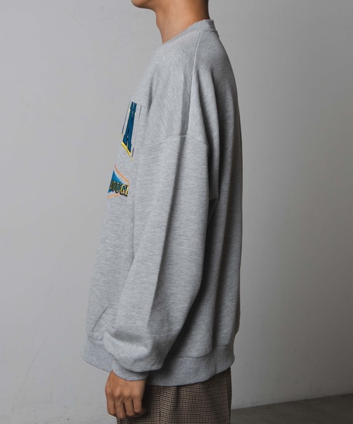 WEGO（ウィゴー）の「WEGO/ヘビーウエイト チームロゴ刺繍裏起毛BIGプルオーバー（スウェット・メンズ・ブラック/ダークグリーン/杢グレー/オートミール・LARGE/MEDIUM）」の22枚目の写真