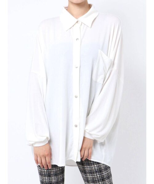 GYDA（ジェイダ）の「カットルーズシャツ（シャツ/ブラウス・レディース・オフホワイト/ベージュ・FREE）」の13枚目の写真