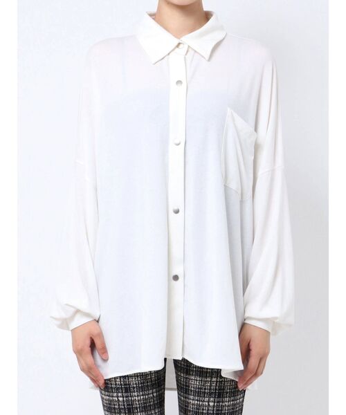 GYDA（ジェイダ）の「カットルーズシャツ（シャツ/ブラウス・レディース・オフホワイト/ベージュ・FREE）」の14枚目の写真