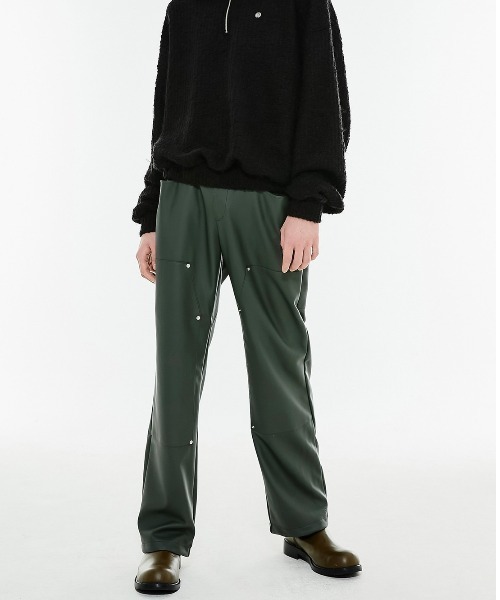 ANOTHERYOUTH（アナザーユース）の「【ANOTHERYOUTH/アナザーユース】leather carpenter pants/レザーパンツ スリムパンツ（その他パンツ・メンズ・ブラック/ダークグリーン・ONE SIZE）」の16枚目の写真