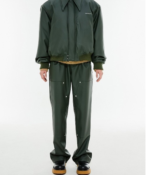 ANOTHERYOUTH（アナザーユース）の「【ANOTHERYOUTH/アナザーユース】leather carpenter pants/レザーパンツ スリムパンツ（その他パンツ・メンズ・ブラック/ダークグリーン・ONE SIZE）」の20枚目の写真