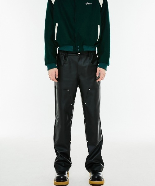 ANOTHERYOUTH（アナザーユース）の「【ANOTHERYOUTH/アナザーユース】leather carpenter pants/レザーパンツ スリムパンツ（その他パンツ・メンズ・ブラック/ダークグリーン・ONE SIZE）」の7枚目の写真