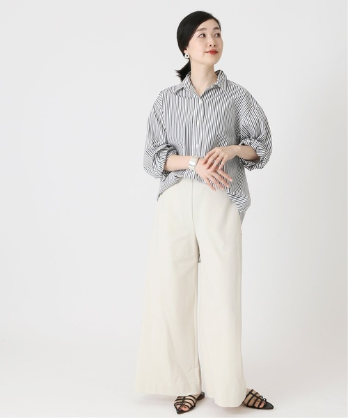 THOMAS MASON(トーマス メイソン)の「THOMAS MASON ロングシャツ◆(シャツ/ブラウス・レディース・ホワイト/ブラック/サックスブルー・FREE)」の6枚目の写真