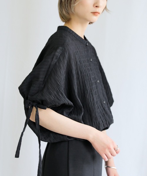 select MOCA（セレクトモカ）の「ドロストスリーブジャガードブラウス（シャツ/ブラウス・レディース・ホワイト/ブラック/ブルー・FREE）」の10枚目の写真