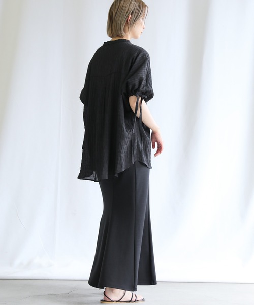 select MOCA（セレクトモカ）の「ドロストスリーブジャガードブラウス（シャツ/ブラウス・レディース・ホワイト/ブラック/ブルー・FREE）」の21枚目の写真