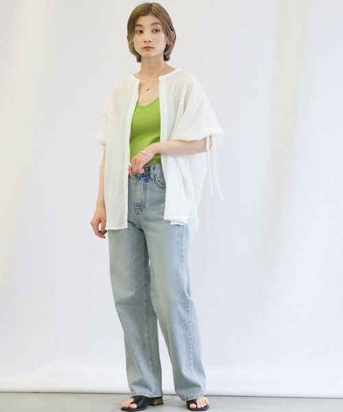 select MOCA（セレクトモカ）の「ドロストスリーブジャガードブラウス（シャツ/ブラウス・レディース・ホワイト/ブラック/ブルー・FREE）」の13枚目の写真