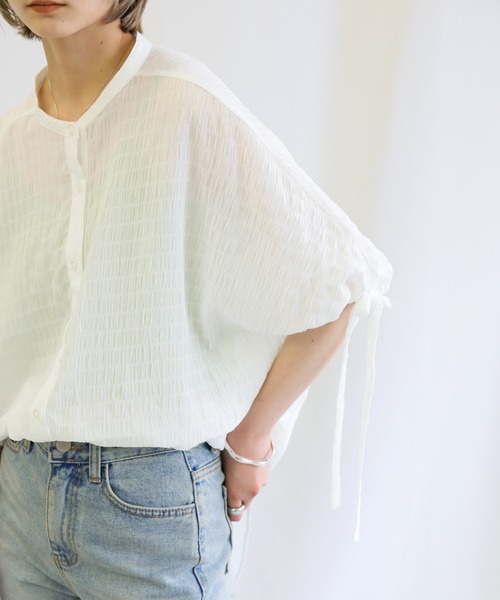 select MOCA（セレクトモカ）の「ドロストスリーブジャガードブラウス（シャツ/ブラウス・レディース・ホワイト/ブラック/ブルー・FREE）」の22枚目の写真