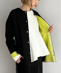 PICCIN | ドット釦グログランテープ配色カーディガン(カーディガン/ボレロ)