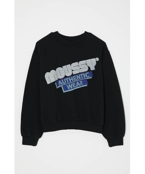 MOUSSY（マウジー）の「MOUSSY ROUNDED LOGO プルオーバー（スウェット・レディース・ブラック/ホワイト/ライトベージュ/ターコイズブルー・FREE）」の10枚目の写真