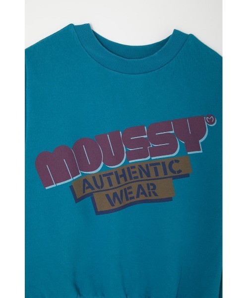 MOUSSY（マウジー）の「MOUSSY ROUNDED LOGO プルオーバー（スウェット・レディース・ブラック/ホワイト/ライトベージュ/ターコイズブルー・FREE）」の16枚目の写真