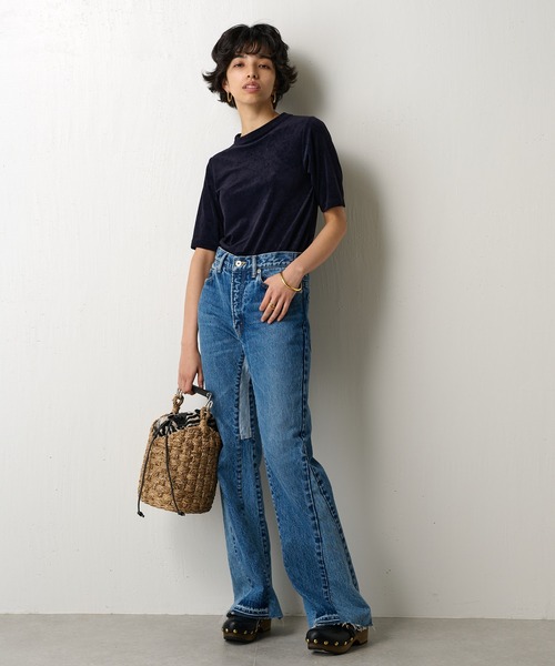 Whim Gazette(ウィムガゼット)の「ベロアプルオーバー(Tシャツ/カットソー・レディース・ネイビー/ライトグレー/ホワイト系その他・FREE)」の6枚目の写真