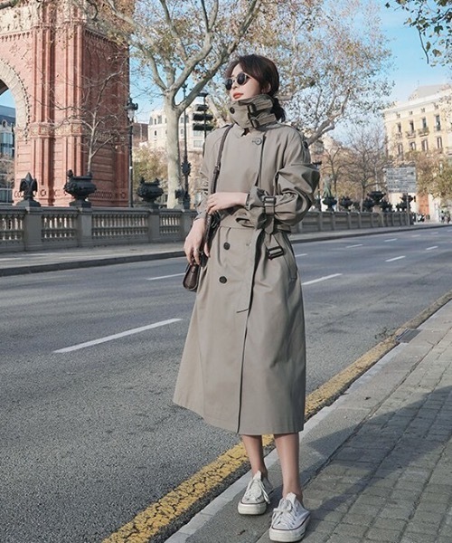 sakishimatokyo(サキシマトーキョー)の「デザイントレンチコート(トレンチコート・レディース・ベージュ/カーキ・FREE)」の4枚目の写真