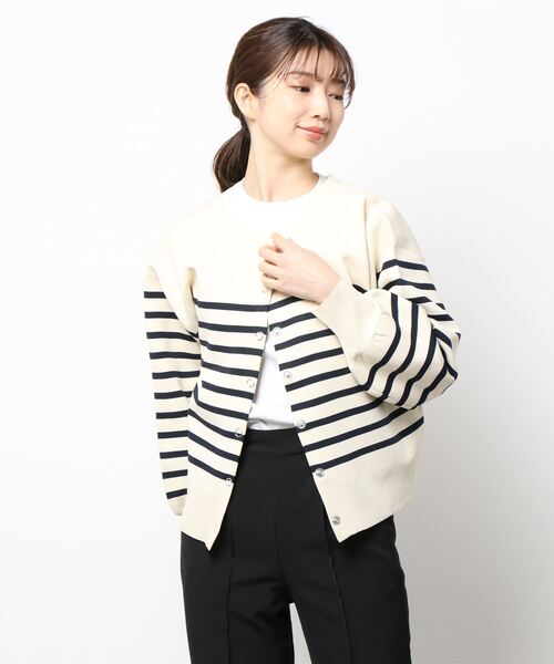 Lugnoncure（ルノンキュール）の「前後2WAYニットカーディガン（カーディガン/ボレロ・レディース・ブラック/ベージュ/オフホワイト/グリーン・ﾌﾘ-）」の2枚目の写真