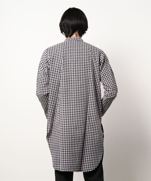 チャイハネ（チャイハネ）の「【チャイハネ】チェクモMEN'Sバンドカラーシャツ（シャツ/ブラウス・メンズ・ブラック/グレー/カーキ・FREE）」の7枚目の写真