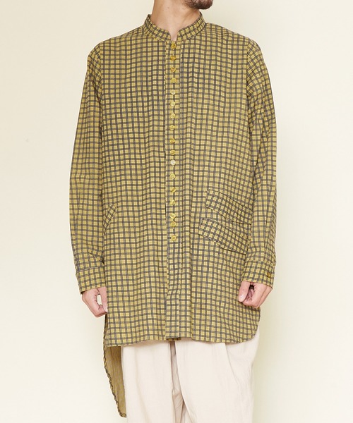 チャイハネ（チャイハネ）の「【チャイハネ】チェクモMEN'Sバンドカラーシャツ（シャツ/ブラウス・メンズ・ブラック/グレー/カーキ・FREE）」の19枚目の写真