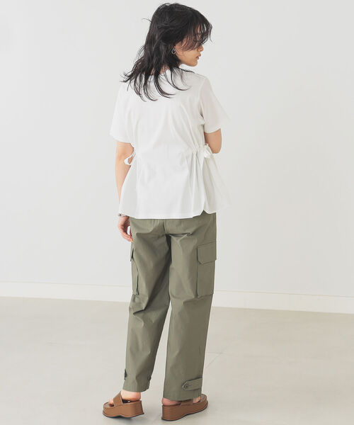 B:MING by BEAMS(ビーミングバイビームス)の「B:MING by BEAMS / サイドリボン コンビ Tシャツ 22SS(Tシャツ/カットソー・レディース・オフホワイト/スミクロ/グレイッシュベージュ/セージグリーン・ONE SIZE)」の12枚目の写真