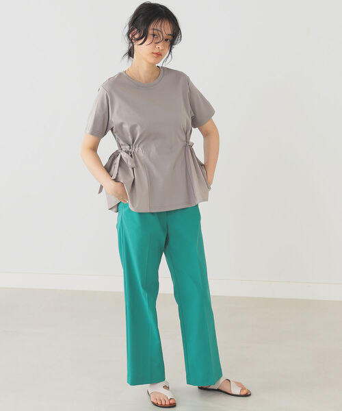 B:MING by BEAMS(ビーミングバイビームス)の「B:MING by BEAMS / サイドリボン コンビ Tシャツ 22SS(Tシャツ/カットソー・レディース・オフホワイト/スミクロ/グレイッシュベージュ/セージグリーン・ONE SIZE)」の16枚目の写真