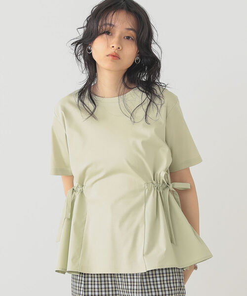 B:MING by BEAMS(ビーミングバイビームス)の「B:MING by BEAMS / サイドリボン コンビ Tシャツ 22SS(Tシャツ/カットソー・レディース・オフホワイト/スミクロ/グレイッシュベージュ/セージグリーン・ONE SIZE)」の18枚目の写真