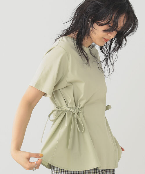 B:MING by BEAMS(ビーミングバイビームス)の「B:MING by BEAMS / サイドリボン コンビ Tシャツ 22SS(Tシャツ/カットソー・レディース・オフホワイト/スミクロ/グレイッシュベージュ/セージグリーン・ONE SIZE)」の19枚目の写真