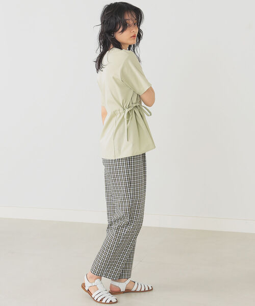 B:MING by BEAMS(ビーミングバイビームス)の「B:MING by BEAMS / サイドリボン コンビ Tシャツ 22SS(Tシャツ/カットソー・レディース・オフホワイト/スミクロ/グレイッシュベージュ/セージグリーン・ONE SIZE)」の21枚目の写真