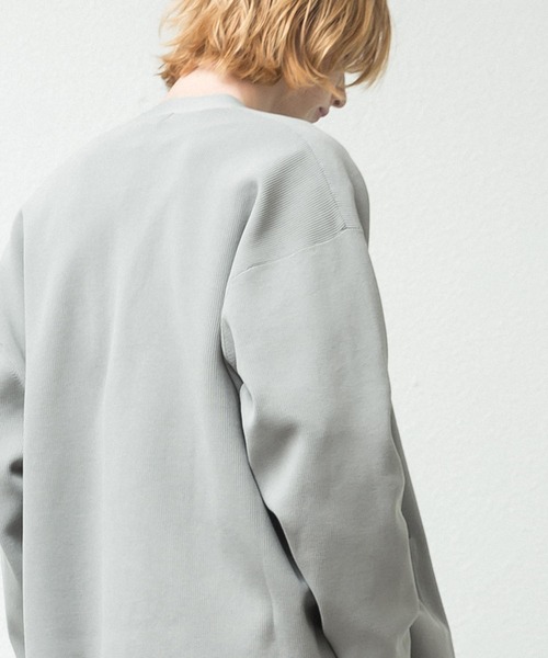 SLICK（スリック）の「エアリブステッチオーバーサイズカーディガン（カーディガン/ボレロ・メンズ・ライトグレー/ブラック/グリーン/レッド・1/2/3）」の16枚目の写真