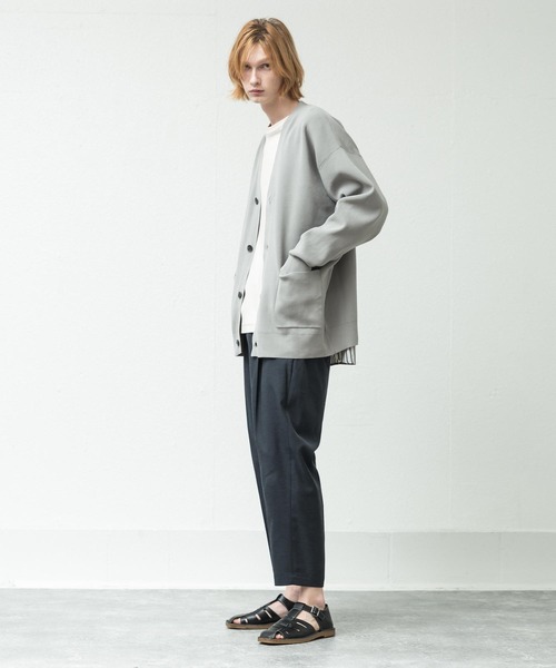 SLICK（スリック）の「エアリブステッチオーバーサイズカーディガン（カーディガン/ボレロ・メンズ・ライトグレー/ブラック/グリーン/レッド・1/2/3）」の17枚目の写真