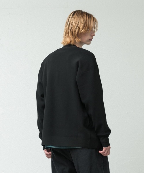 SLICK（スリック）の「エアリブステッチオーバーサイズカーディガン（カーディガン/ボレロ・メンズ・ライトグレー/ブラック/グリーン/レッド・1/2/3）」の7枚目の写真