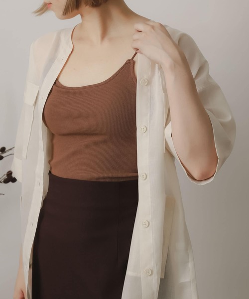 SENSE OF PLACE by URBAN RESEARCH（センスオブプレイスバイアーバンリサーチ）の「ダブルストラップカップツキキャミソール（キャミソール・レディース・イエロー/ブラック/ライトベージュ/ベージュ/ホワイト系その他/ブラウン・ONE）」の4枚目の写真