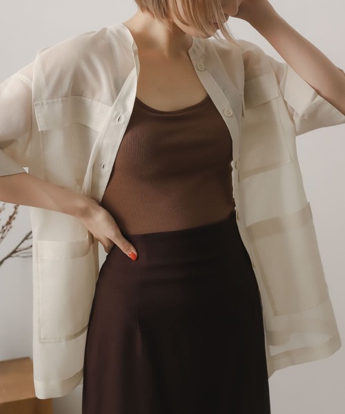 SENSE OF PLACE by URBAN RESEARCH（センスオブプレイスバイアーバンリサーチ）の「ダブルストラップカップツキキャミソール（キャミソール・レディース・イエロー/ブラック/ライトベージュ/ベージュ/ホワイト系その他/ブラウン・ONE）」の7枚目の写真