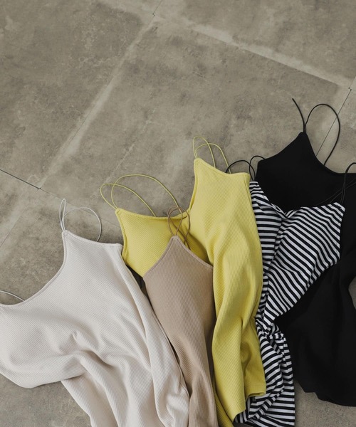 SENSE OF PLACE by URBAN RESEARCH（センスオブプレイスバイアーバンリサーチ）の「ダブルストラップカップツキキャミソール（キャミソール・レディース・イエロー/ブラック/ライトベージュ/ベージュ/ホワイト系その他/ブラウン・ONE）」の8枚目の写真