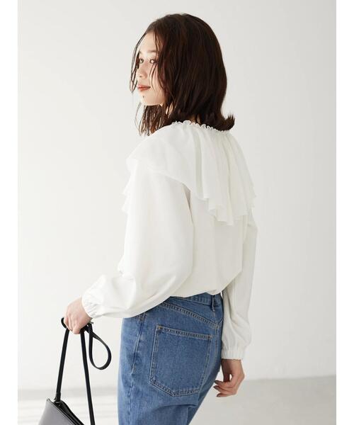 Furryrate（ファーリーレート）の「・furry rate フリルネックプルオーバー＊（Tシャツ/カットソー・レディース・オフホワイト/ブラック/ベージュ・FREE）」の7枚目の写真