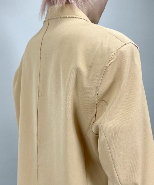 Chikashitsu +（チカシツプラス）の「【Chikashitsu +/チカシツプラス】bi-color double jacket/バイカラー ダブルジャケット（テーラードジャケット・メンズ・スカイブルー/ベージュ・ONE SIZE）」の17枚目の写真